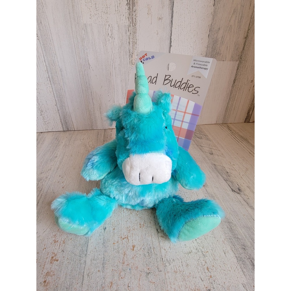 Bead buddies NEW blue unicorn hot cold stuffed animal unique therapy home